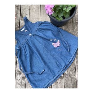 Vintage Chambray Denim Dress Jumper Smock